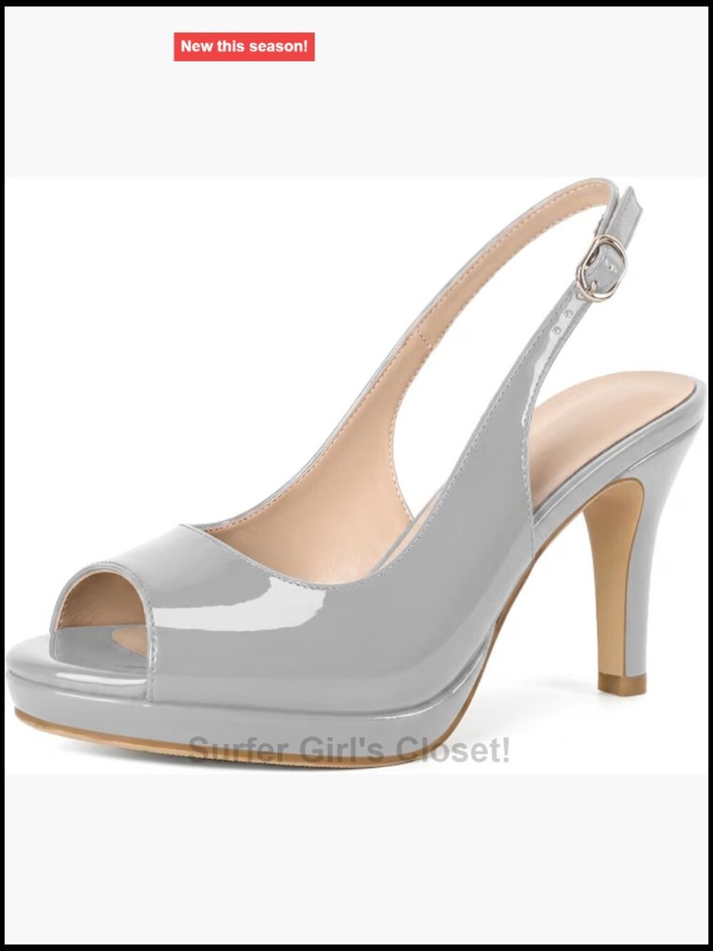 Women's Peep Toe Platform Slingback Heels 3.5 Inch High Heels Dress Pumps Faux